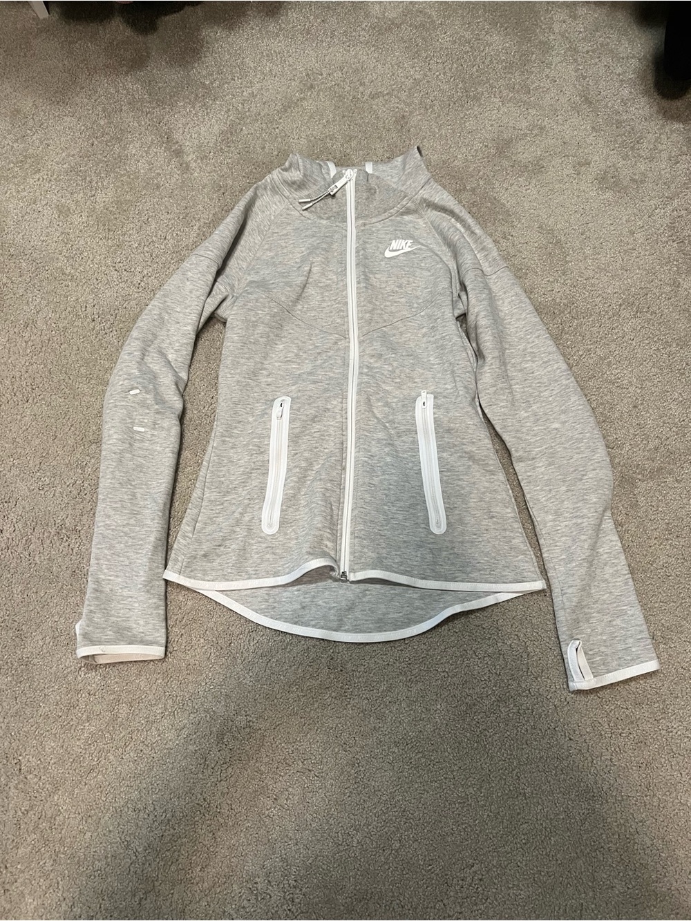 Nike Women’s Heather Gray Full-Zip Athletic Jacket